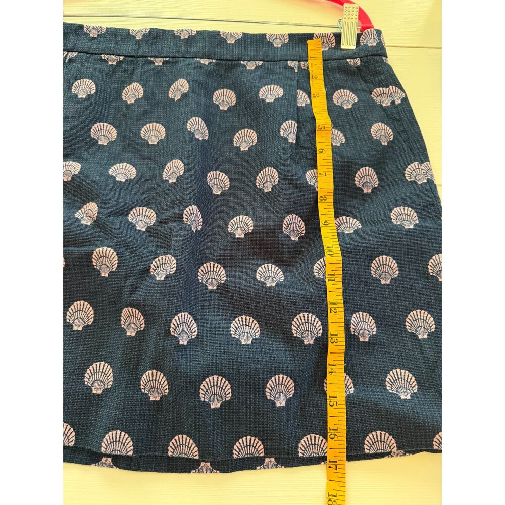 J.Crew Navy Shell Print Mini Skirt Size 12 Preppy Coastal Summer - Picture 6 of 8